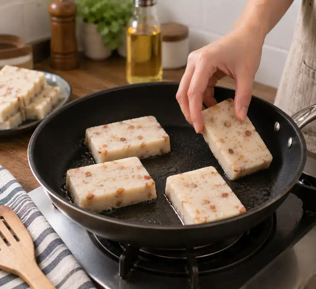 蘿蔔糕怎麼煎？5步驟煎出金黃酥脆口感，在家也能煎到恰恰！